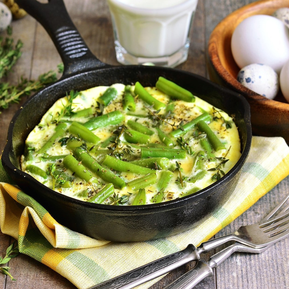 фасоль с яйцом