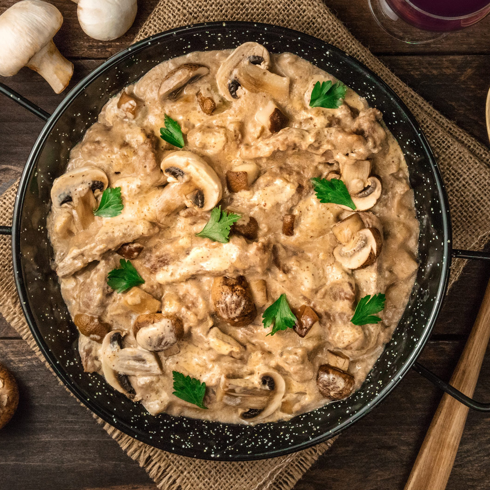 фрикассе из курицы с грибами